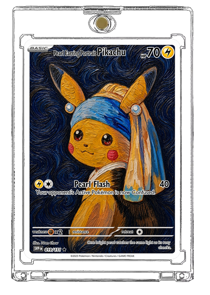 Pokemon Pikachu Pearl Earring Dutch Portrait Custom Made Card Fan Art Card