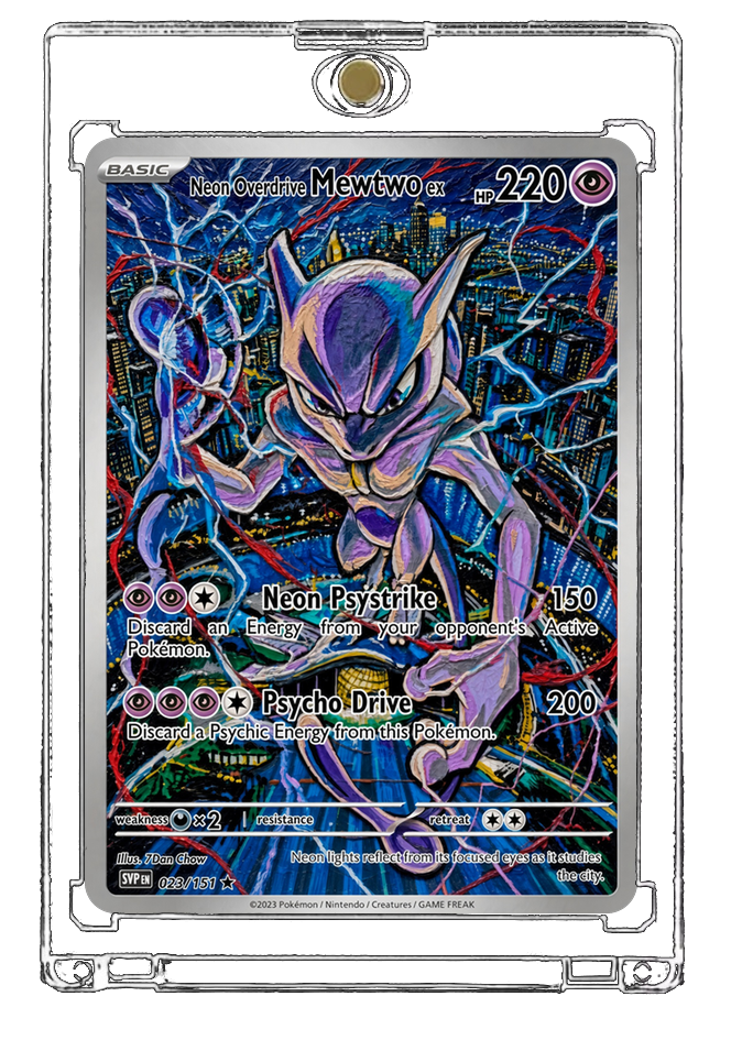 Pokemon Mewtwo Neon Overdrive City Custom Made Card Fan Art Card