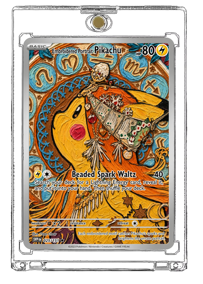 Pokemon Pikachu Needlework Embroidery Portrait Custom Made Card Fan Art Card