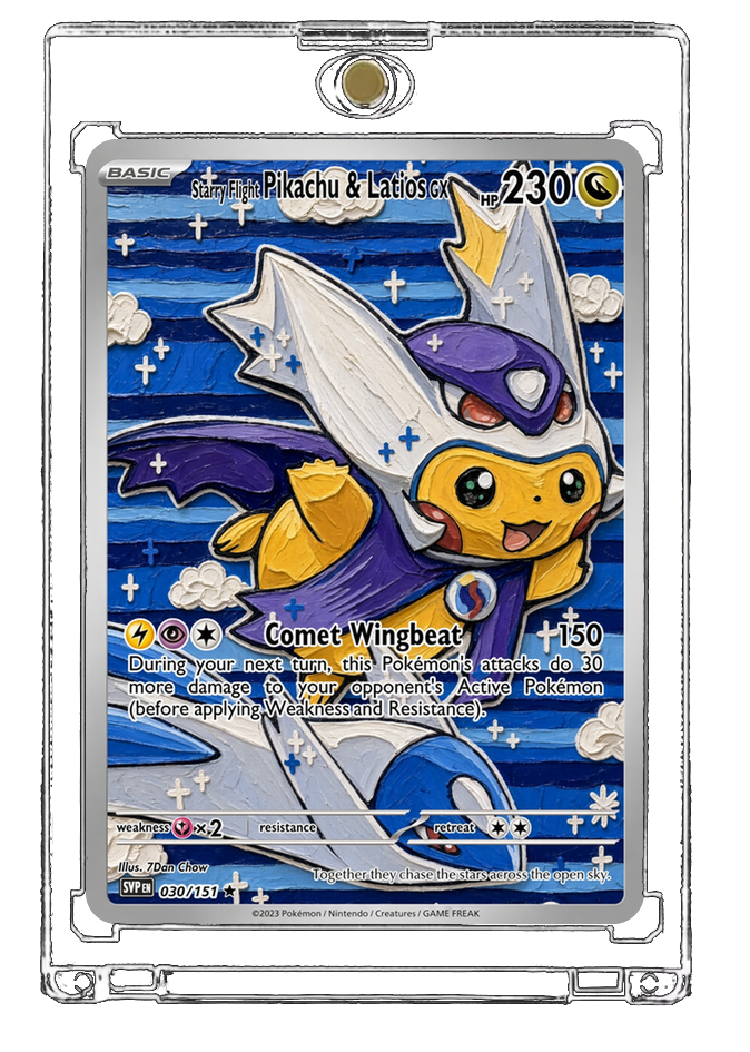 Pokemon Pikachu Latios Celestial Flight Custom Made Card Fan Art Card