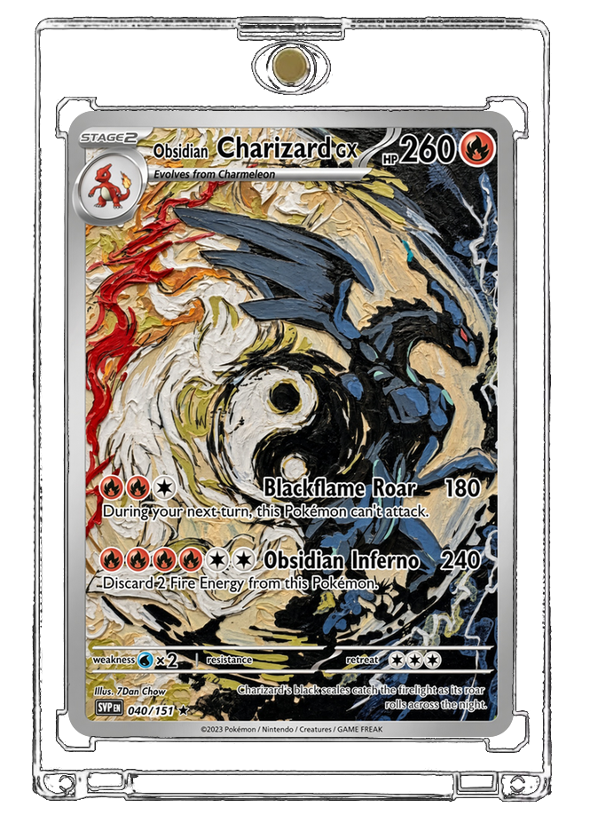 Pokemon Charizard Obsidian Scales Flame Custom Made Card Fan Art Card