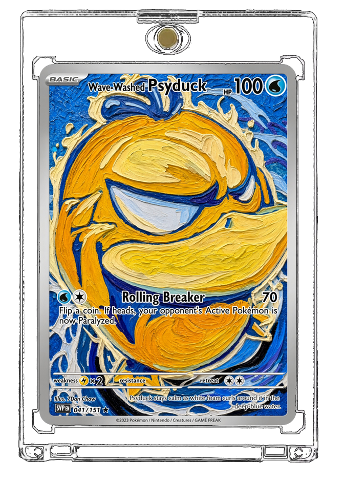 Pokemon Psyduck Golden Great Wave Custom Made Card Fan Art Card
