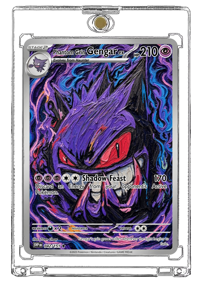 Pokemon Gengar Purple Phantom Grin Custom Made Card Fan Art Card