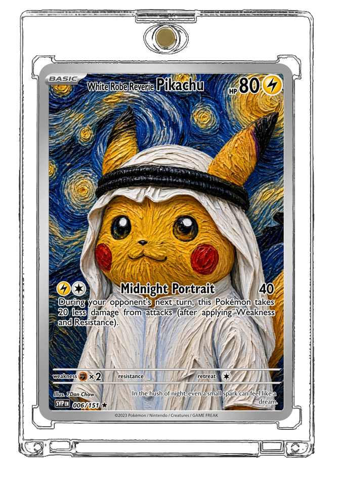 Pokemon Pikachu White Robe Dream Sky Custom Made Card Fan Art Card