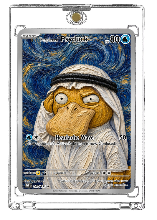 Pokemon Psyduck White Hood Cosmic Swirl Custom Made Card Fan Art Card