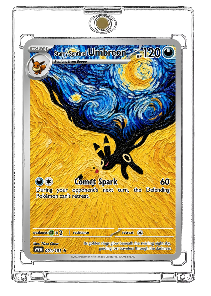 Pokemon Umbreon Blue Vortex Golden Rings Custom Made Card Fan Art Card