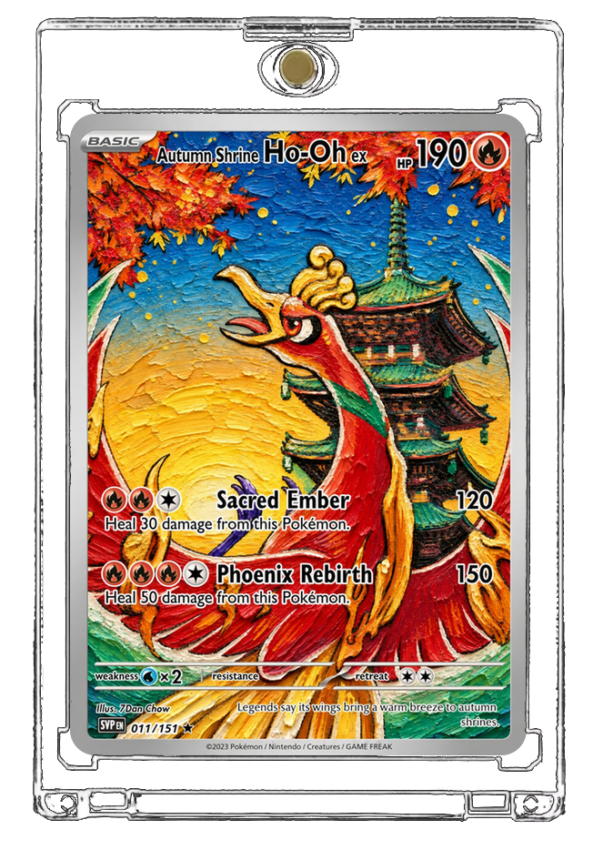 Pokemon Ho-Oh Autumn Shrine Custom Made Card Fan Art Card