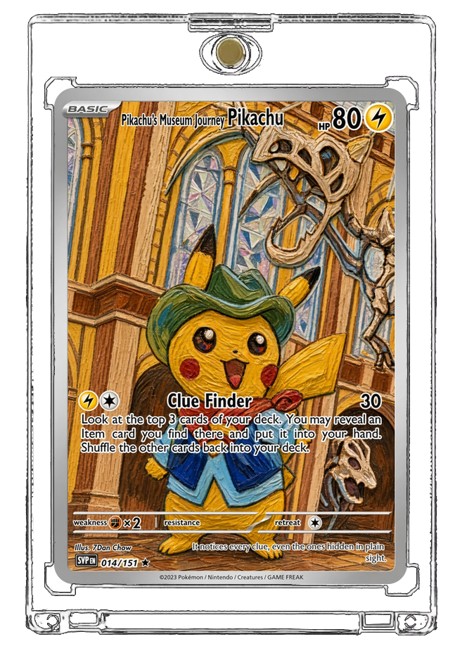 Pokemon Pikachu Historic Museum Visit Custom Made Card Fan Art Card