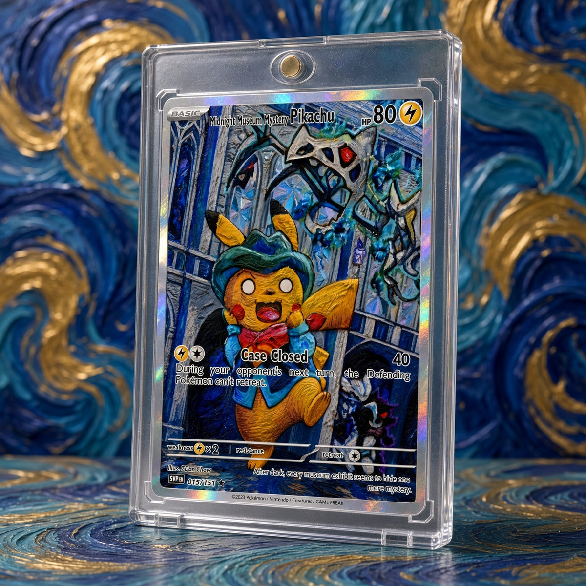 Pokemon Pikachu Midnight Museum Skeleton Mystery Custom Made Card Fan Art Card