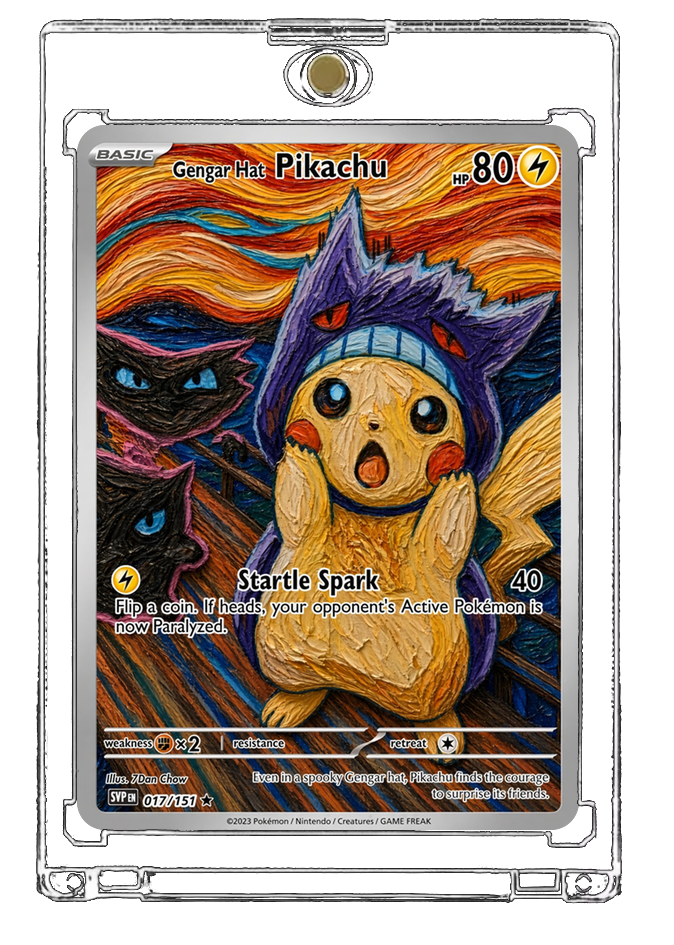 Pokemon Pikachu Gengar Costume Spooky Swirl Custom Made Card Fan Art Card