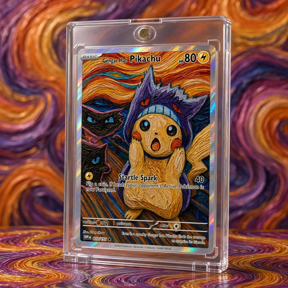 Pokemon Pikachu Gengar Costume Spooky Swirl Custom Made Card Fan Art Card