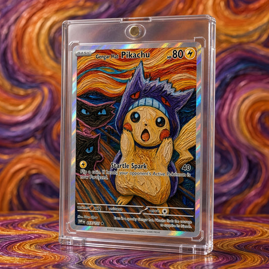 Pokemon Pikachu Gengar Costume Spooky Swirl Custom Made Card Fan Art Card