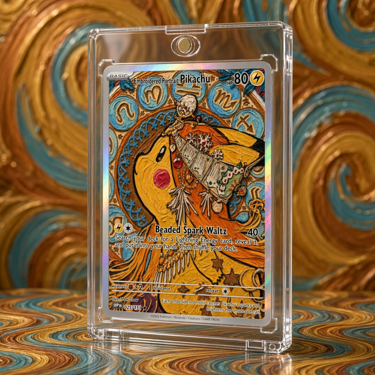 Pokemon Pikachu Needlework Embroidery Portrait Custom Made Card Fan Art Card
