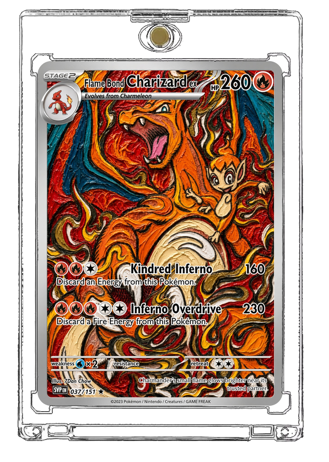 Pokemon Charizard Charmander Protective Fire Custom Made Card Fan Art Card