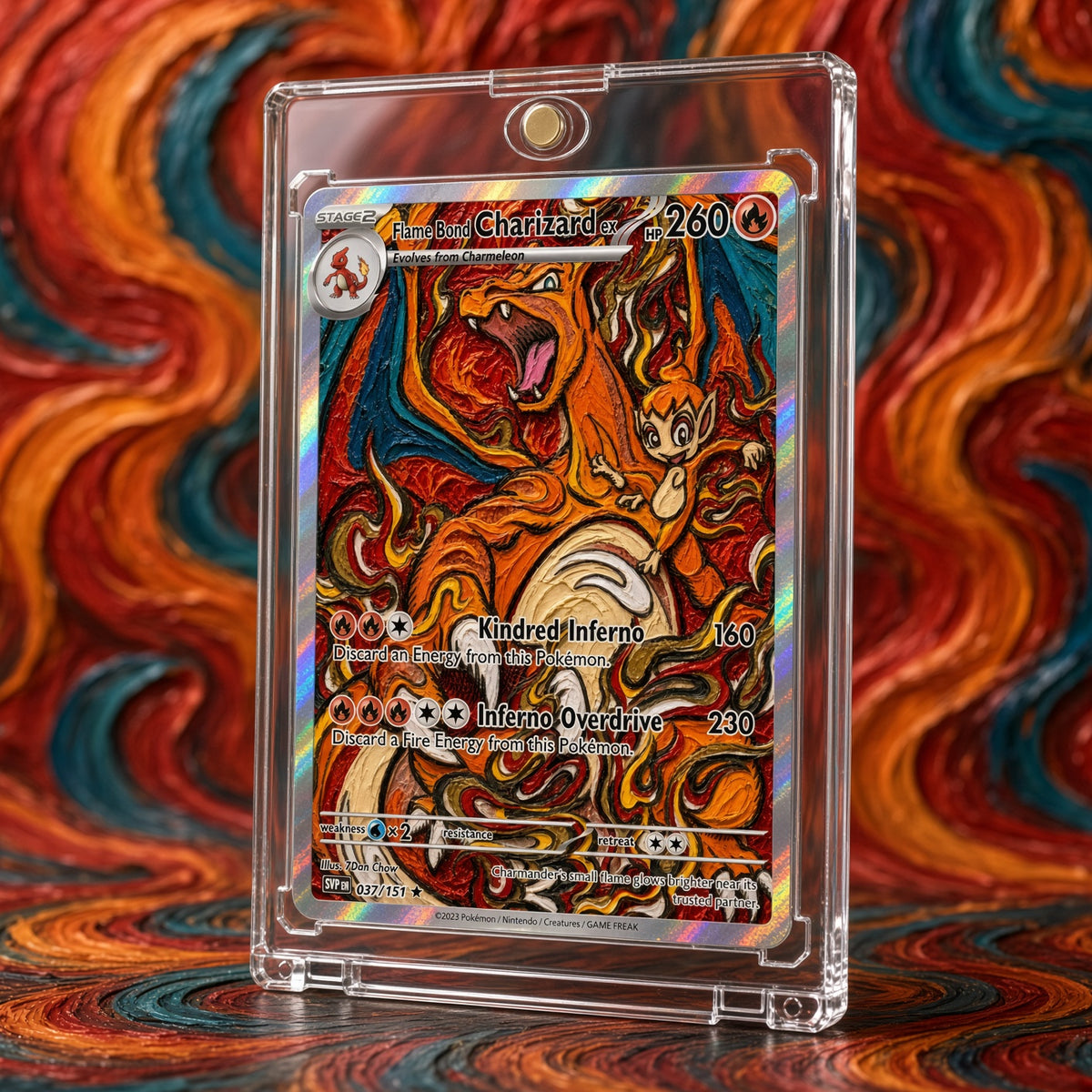 Pokemon Charizard Charmander Protective Fire Custom Made Card Fan Art Card