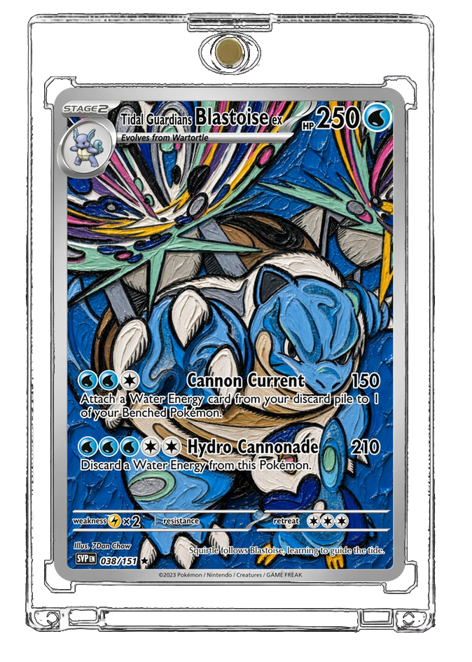 Pokemon Blastoise Squirtle Water Surge Custom Made Card Fan Art Card