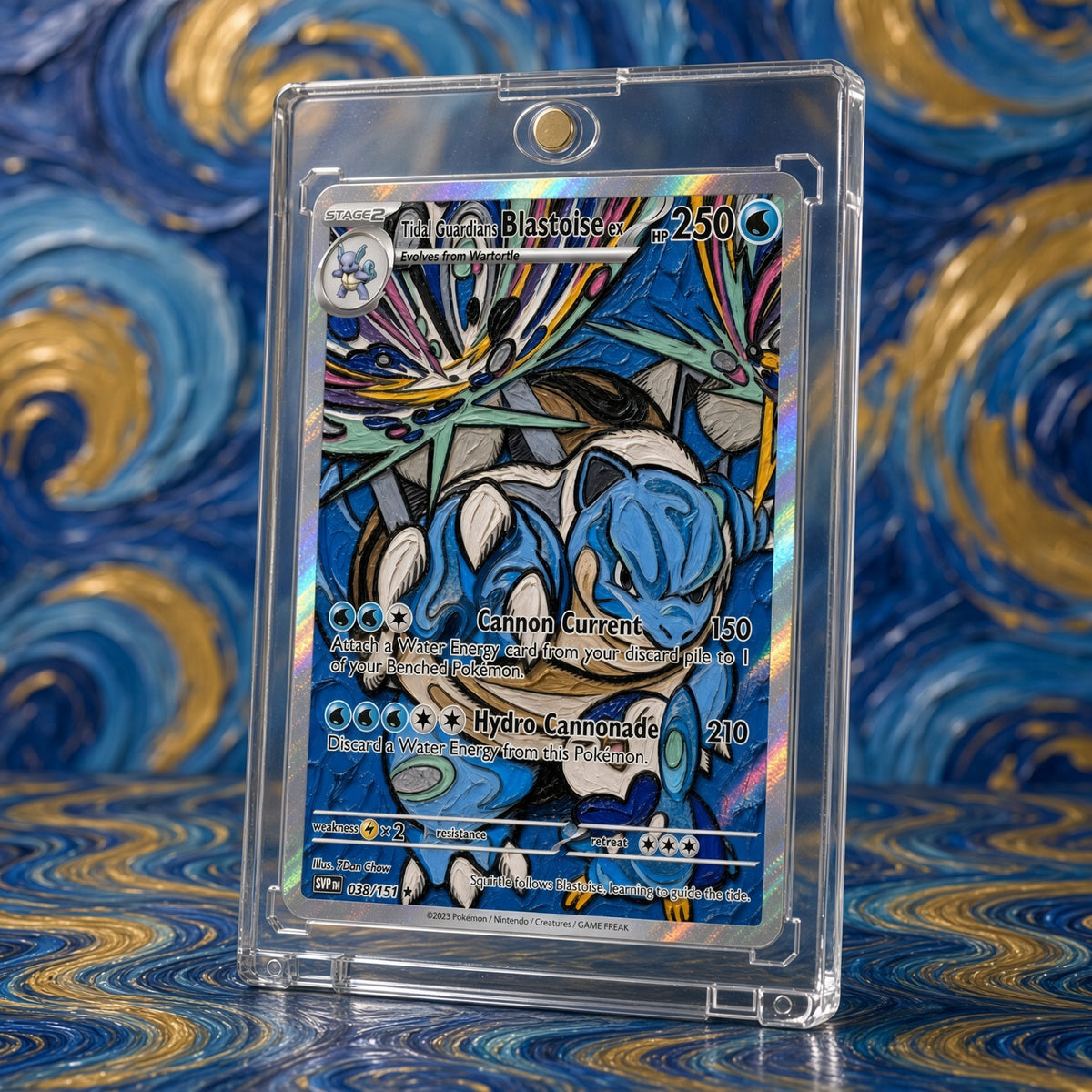 Pokemon Blastoise Squirtle Water Surge Custom Made Card Fan Art Card