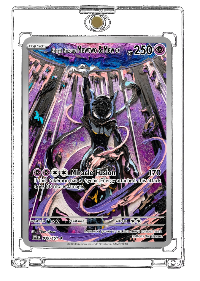 Pokemon Mewtwo Mew Violet Labyrinth Custom Made Card Fan Art Card
