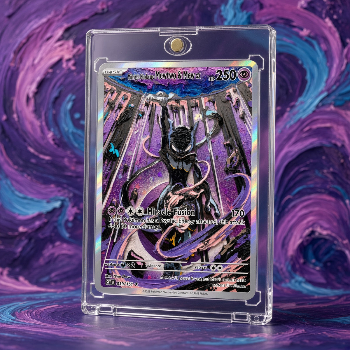 Pokemon Mewtwo Mew Violet Labyrinth Custom Made Card Fan Art Card