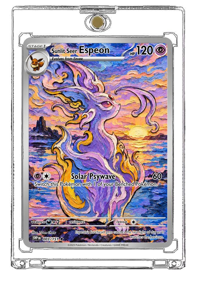 Pokemon Espeon Peach Violet Sunset Custom Made Card Fan Art Card