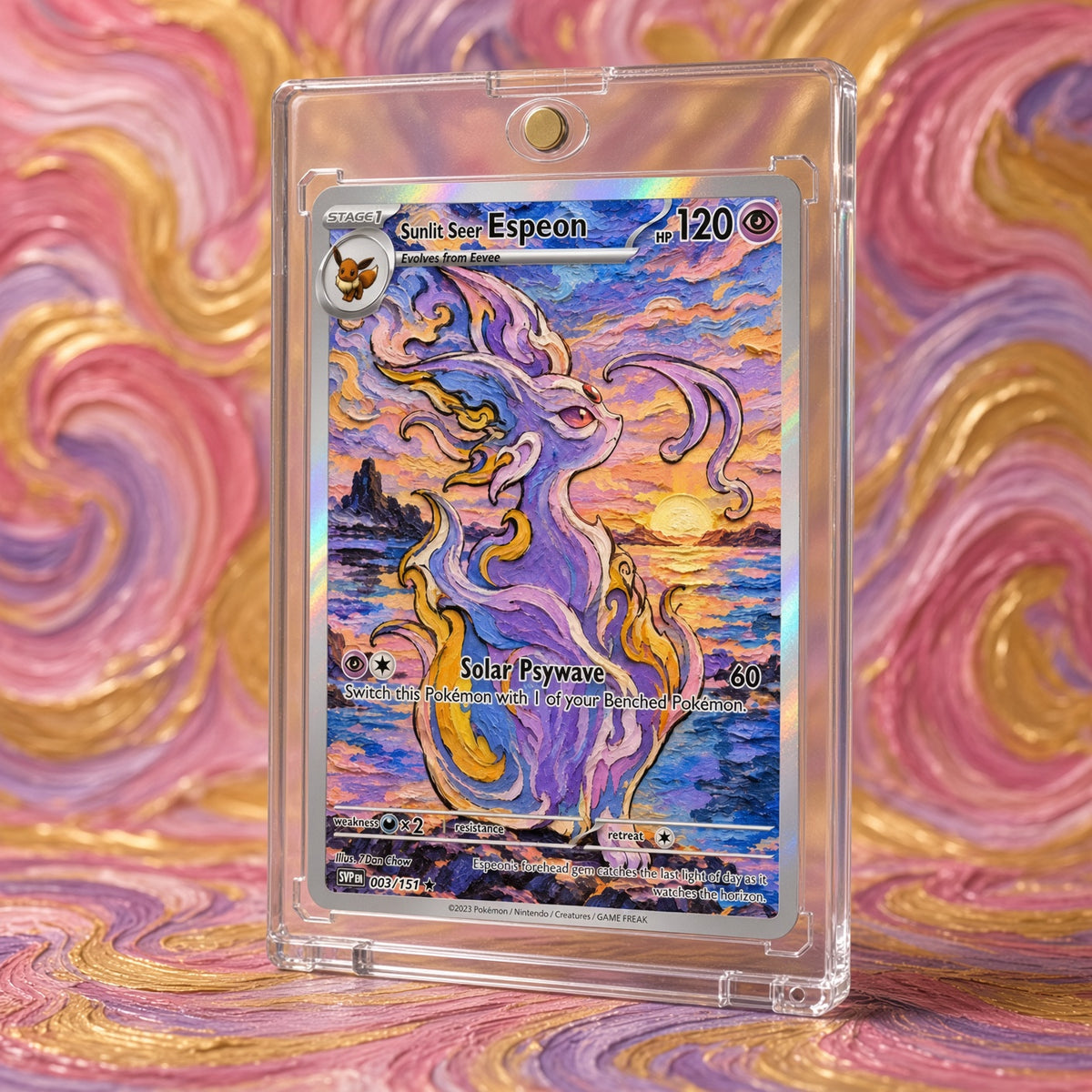 Pokemon Espeon Peach Violet Sunset Custom Made Card Fan Art Card