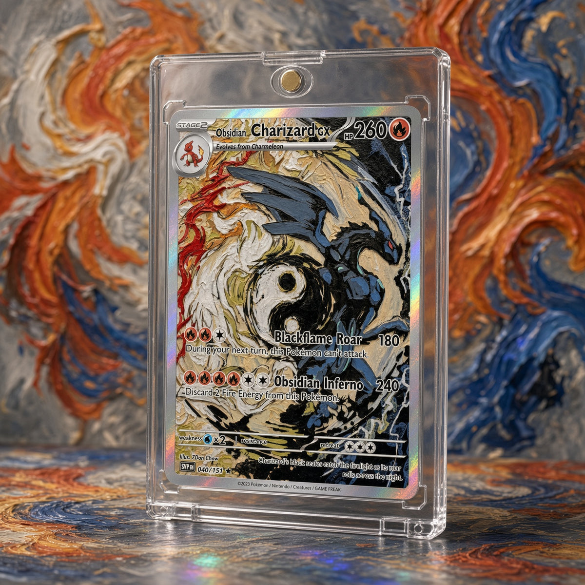 Pokemon Charizard Obsidian Scales Flame Custom Made Card Fan Art Card