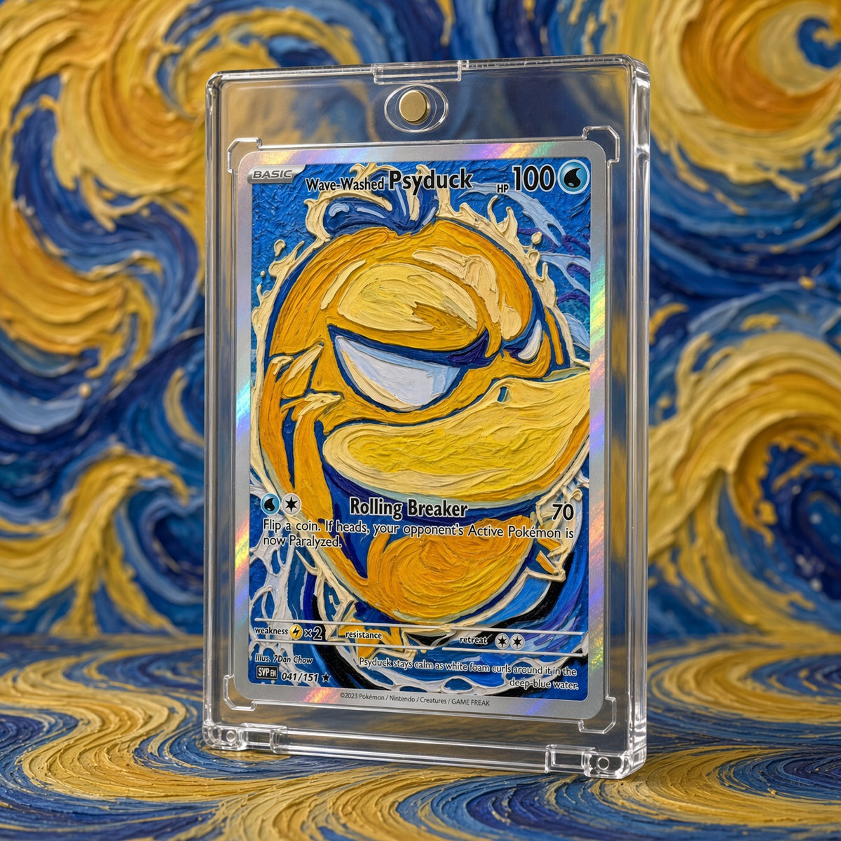 Pokemon Psyduck Golden Great Wave Custom Made Card Fan Art Card