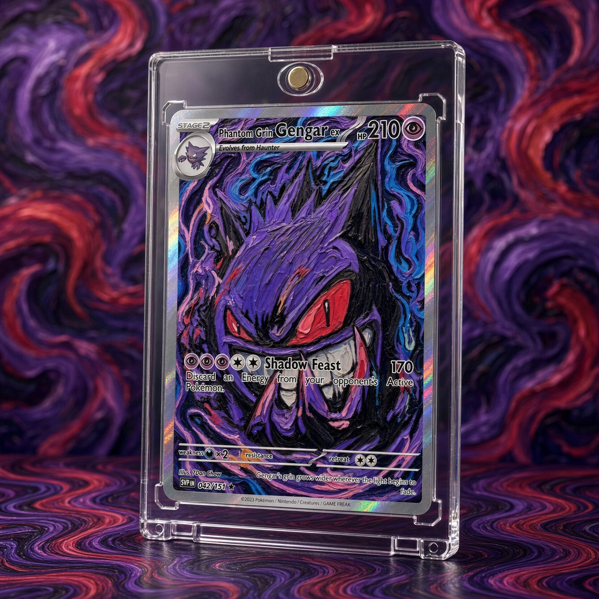 Pokemon Gengar Purple Phantom Grin Custom Made Card Fan Art Card