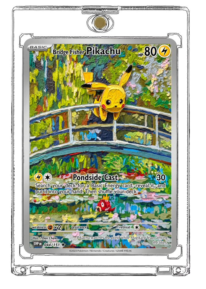 Pokemon Pikachu Magikarp Lily Pond Bridge Custom Made Card Fan Art Card