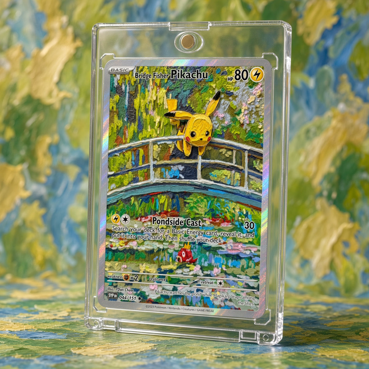 Pokemon Pikachu Magikarp Lily Pond Bridge Custom Made Card Fan Art Card
