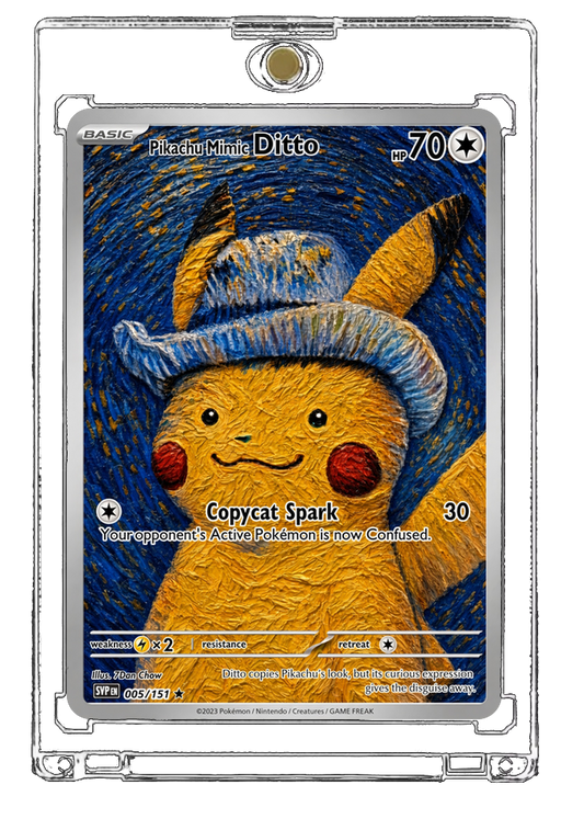 Pokemon Ditto Pikachu Disguise Straw Hat Custom Made Card Fan Art Card