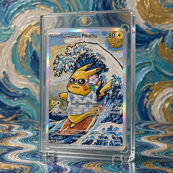 Pokemon Pikachu Great Wave Surf Custom Made Card Fan Art Card